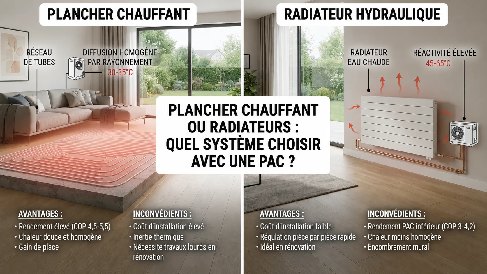 Radiateur ou plancher chauffant