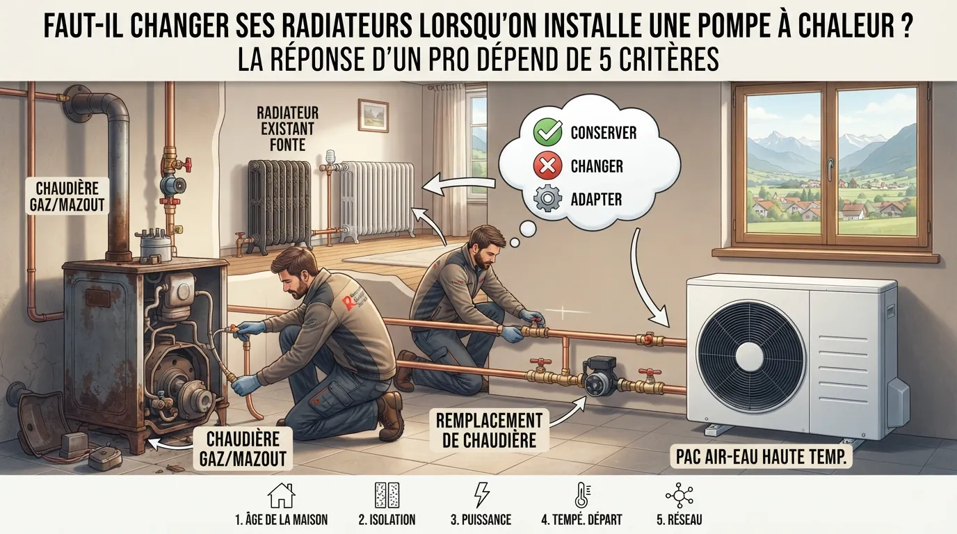 enlever radiateur pour une pompe à chaleur